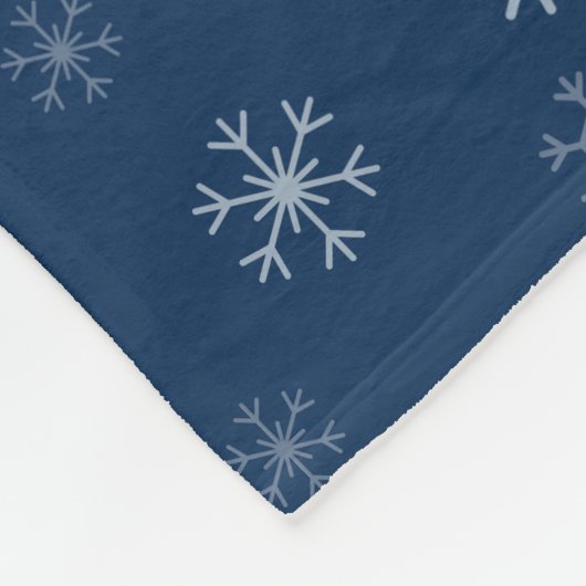 Personalized Blue Snowflake Winter Fleece Deken (Hoek)