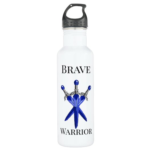 Personalized Blue Sword Kids water Bottle Waterfles (Voorkant)