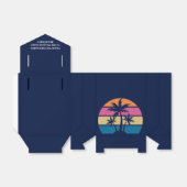 Personalized Blue Tropical Beach Party Bedankdoosjes (Uitgevouwen)