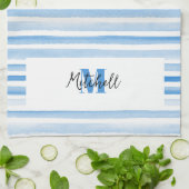 PERSONALIZED BLUE WATERCOLOR THEEKLEDEN DOEK THEEDOEK (Gevouwen)