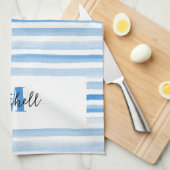 PERSONALIZED BLUE WATERCOLOR THEEKLEDEN DOEK THEEDOEK (Quarter Fold)