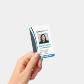Personalized Blue White Corporate Staff ID Badge (Handheld)