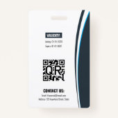 Personalized Blue White Corporate Staff ID Badge (Achterkant)