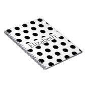 Personalized Blue & White Polka Dots Pattern Notitieboek (Rechterzijde)