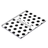 Personalized Blue & White Polka Dots Pattern Notitieboek (Linkerzijde)