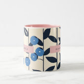 Personalized Blueberry Vine Nature  Tweekleurige Koffiemok (Center)