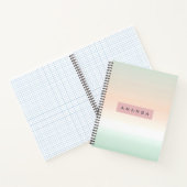 Personalized Blush and Mint Pastel Ombre  Notitieboek (Binnen)