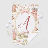 Personalized Blush Bow Golf Monogram Golfhanddoek (Insitu)