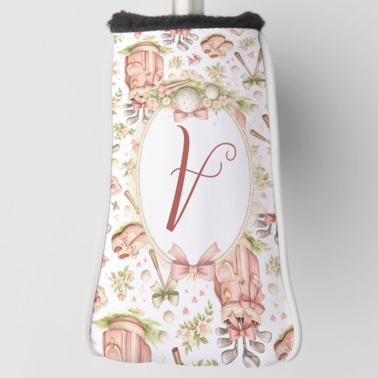 Personalized Blush Bow Golf Monogram Golfheadcover (Draai 90)