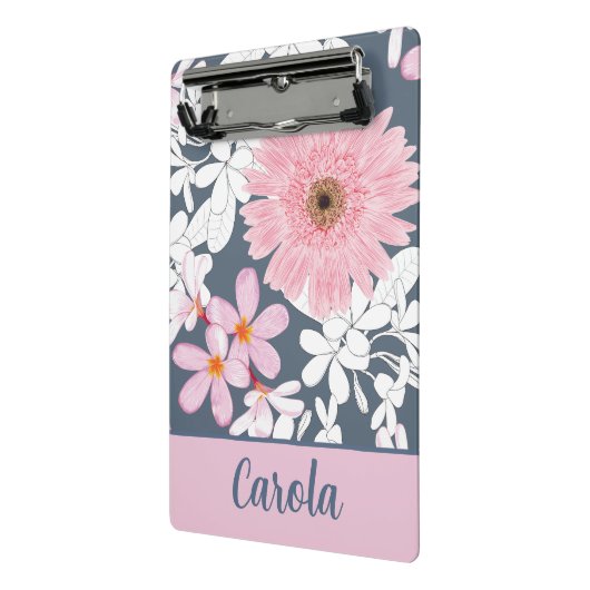 Personalized Blush Floral Planner Mini Klembord (Angled2)