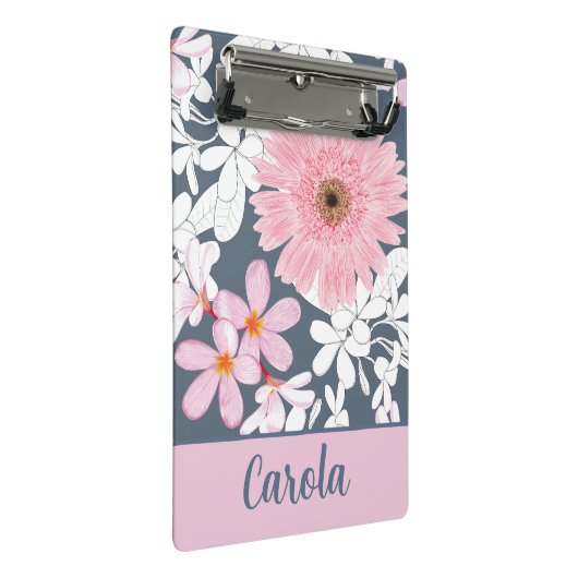 Personalized Blush Floral Planner Mini Klembord (Schuin)