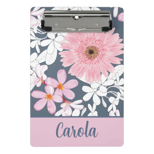 Personalized Blush Floral Planner Mini Klembord (Voorkant)