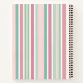Personalized Blush Mint Pastel Stripes Notitieboek (Achterkant)