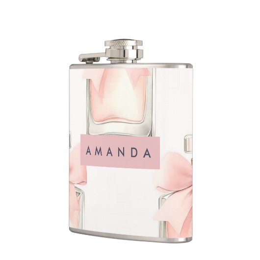 Personalized Blush Perfume Bottle Coquette Pattern Heupfles (Links)