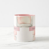 Personalized Blush Perfume Bottle Coquette Pattern Tweekleurige Koffiemok (Center)