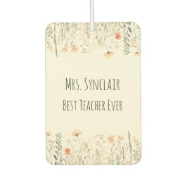 Personalized Blush Wildflower Teacher Thank You Luchtverfrisser