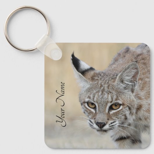 Personalized Bobcat Keychain - Add Your Name (Voorkant)
