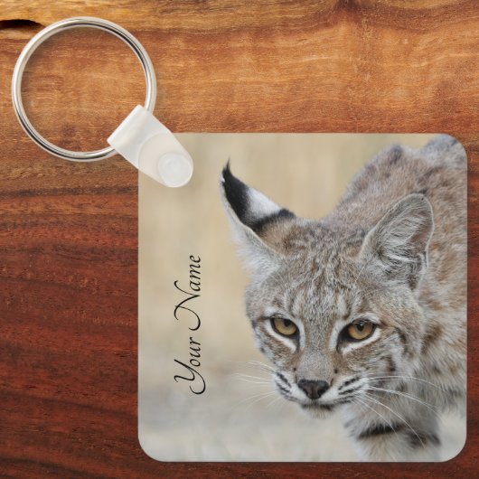 Personalized Bobcat Keychain - Add Your Name (Voorkant)