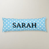 Personalized Body Pillow with white polka dots Lichaamskussen (Achterkant)
