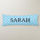 Personalized Body Pillow with white polka dots Lichaamskussen (Voorkant)