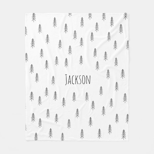 Personalized Boho black and white Fleece Deken (Voorkant)