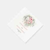 Personalized Boho Blush Rose Greenery Gold Wedding Servet (Hoek)