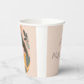 Personalized Boho Botanical Watercolor Celebration Papieren Bekers (Links)