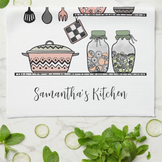 Personalized Boho Chic Farmhouse Decor  Theedoek (Gevouwen)