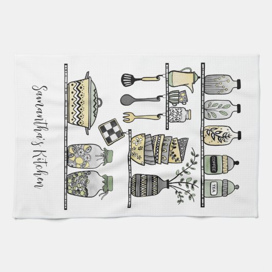 Personalized Boho Chic Modern Farmhouse Decor  Theedoek (Horizontaal)