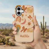 Personalized Boho Desert Sun Pattern Phone Case iPhone 16 Hoesje