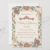 Personalized Boho Minimalist Christmas Party Kaart (Voorkant)