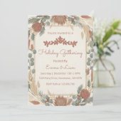 Personalized Boho Minimalist Christmas Party Kaart (Staand voorkant)