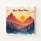 Personalized Boho Mountains at Sunrise Notitieboek (Achterkant)