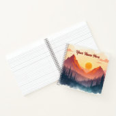 Personalized Boho Mountains at Sunrise Notitieboek (Binnen)