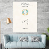 Personalized Boho Pisces Zodiac Constellation Poster