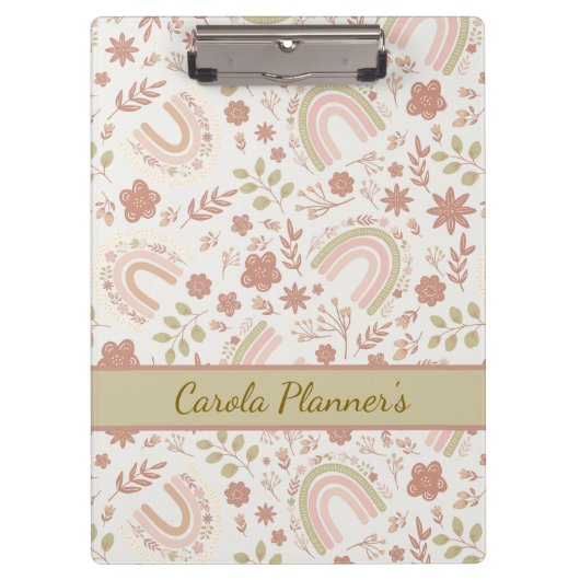 Personalized Boho Rainbow Klembord (Voorkant)