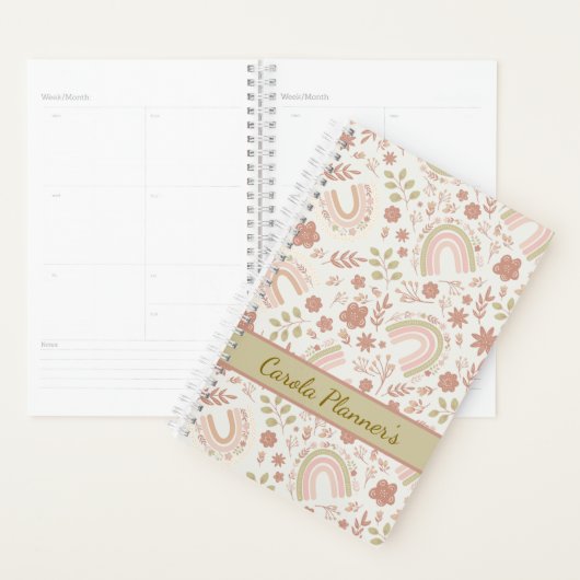 Personalized Boho Rainbow Planner (Display)