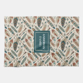 Personalized Boho Towel Ethnic Feathers & Arrows Theedoek (Horizontaal)