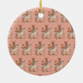 Personalized Boho Unicorn Wildflower Keramisch Ornament (Achterkant)