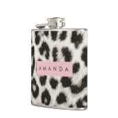 Personalized Bold Black & White Leopard Print  Heupfles (Links)