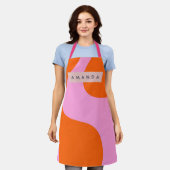 Personalized Bold Orange and Pink Wave Stripe Schort (Gedragen)