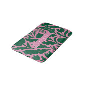 Personalized Bold Pink Botanical Floral Name Gift Badmat (Gekanteld)