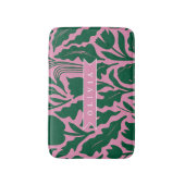 Personalized Bold Pink Botanical Floral Name Gift Badmat (Voorkant Verticaal)