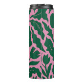 Personalized Bold Pink Botanical Floral Name Gift Thermosbeker (Achterkant)