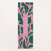 Personalized Bold Pink Botanical Floral Name Gift Yogamat (Voorkant)