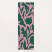 Personalized Bold Pink Botanical Floral Name Gift Yogamat (Achterkant)