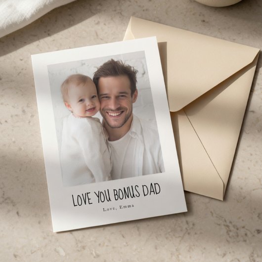 Personalized Bonus Dad Photo Card | Custom Gift Feestdagenkaart