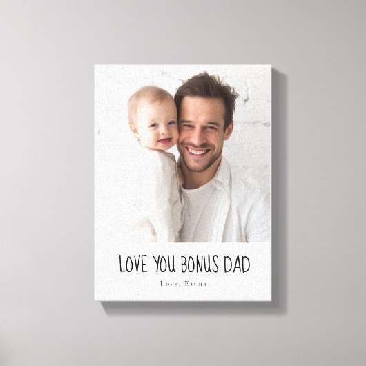 Personalized Bonus Dad Photo | Custom Gift Canvas Afdruk (Voorkant)