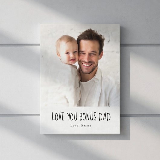 Personalized Bonus Dad Photo | Custom Gift Canvas Afdruk