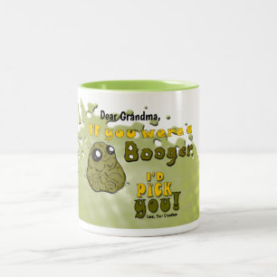 PERSONALIZED Booger Love van Grandson to Grandma Tweekleurige Koffiemok
